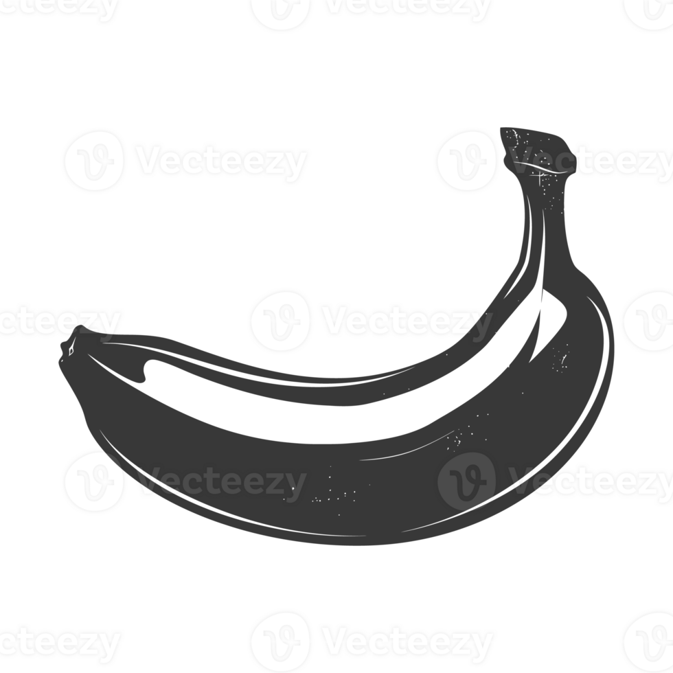 AI generated Silhouette Banana Fruit black color only png