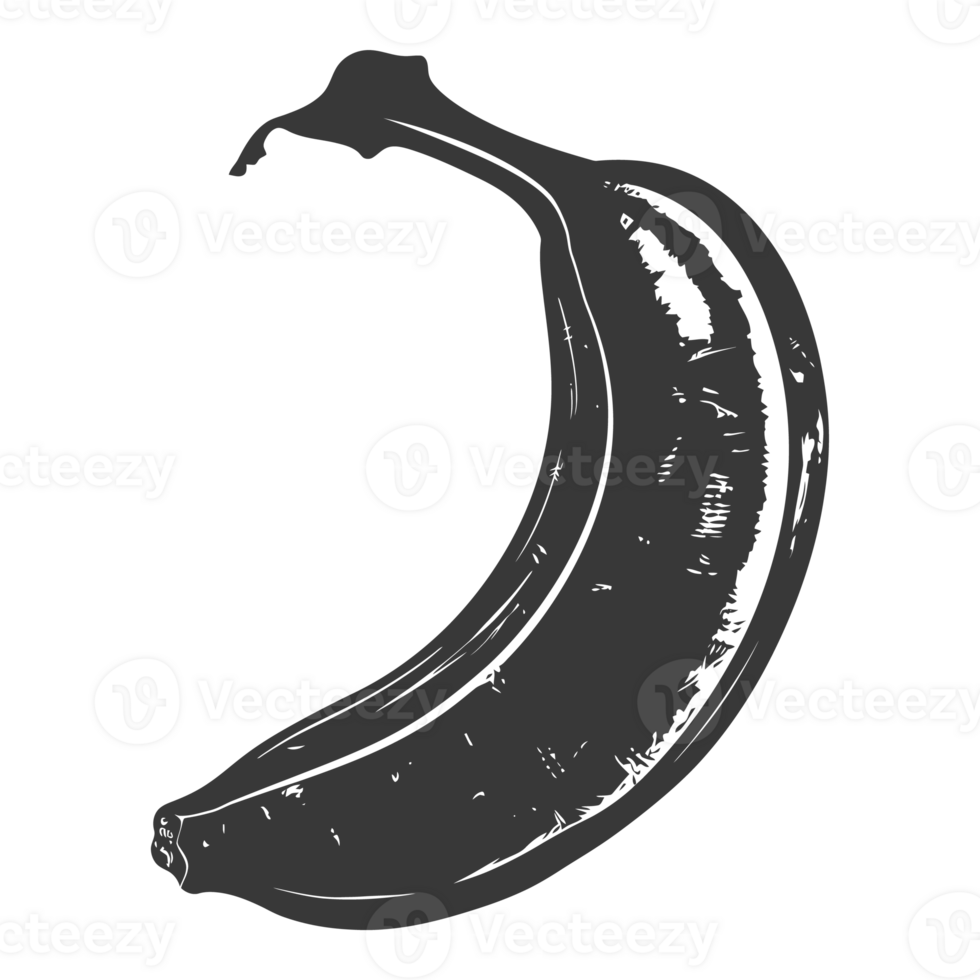 AI generated Silhouette Banana Fruit black color only png