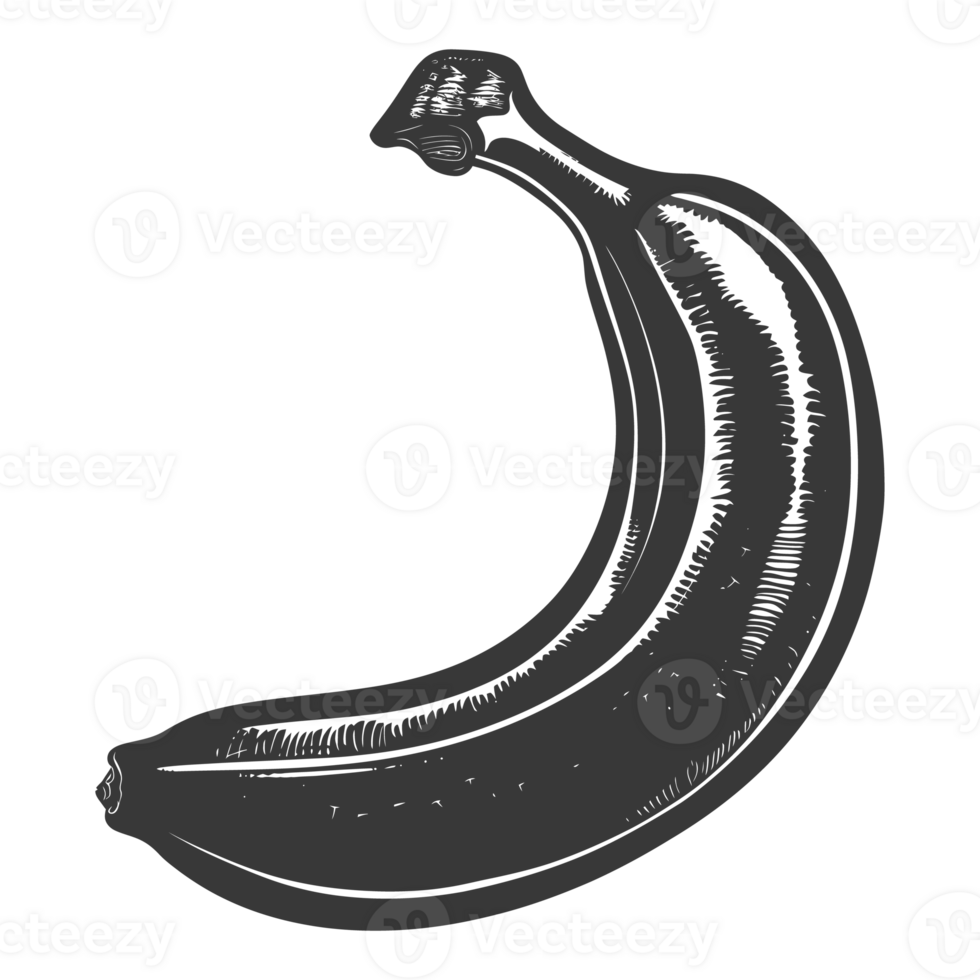 ai gerado silhueta banana fruta Preto cor só png