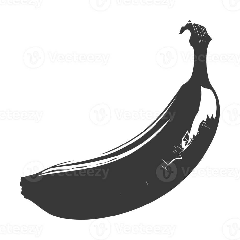AI generated Silhouette Banana Fruit black color only png