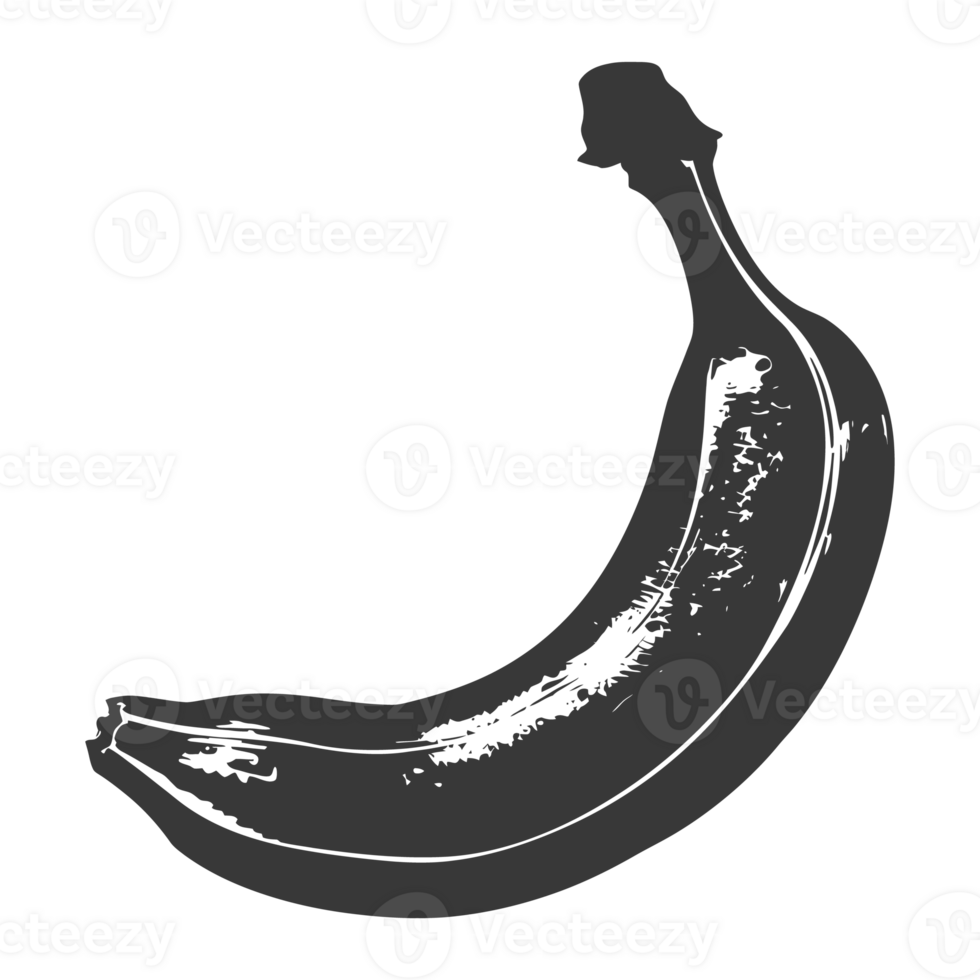 AI generated Silhouette Banana Fruit black color only png