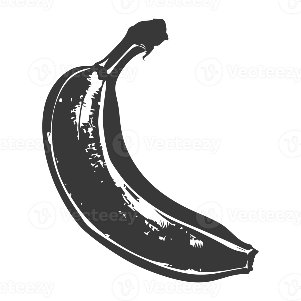 AI generated Silhouette Banana Fruit black color only png