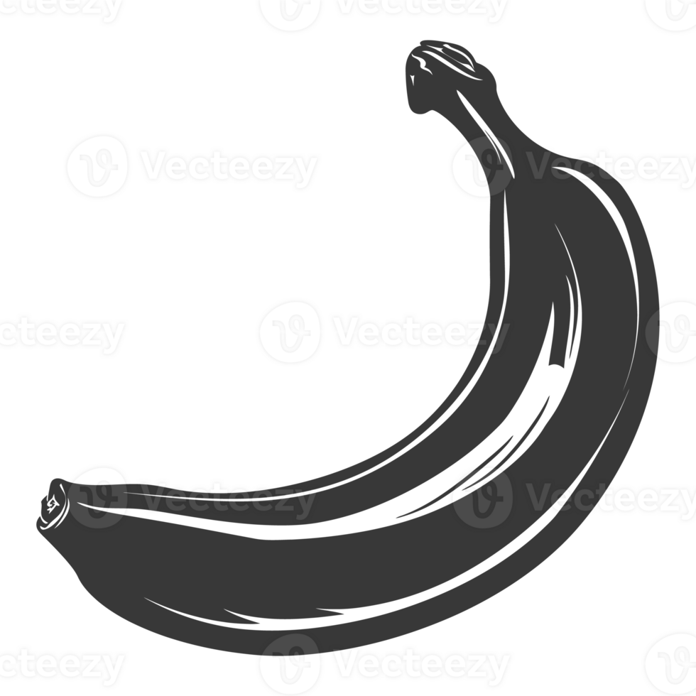 ai gerado silhueta banana fruta Preto cor só png