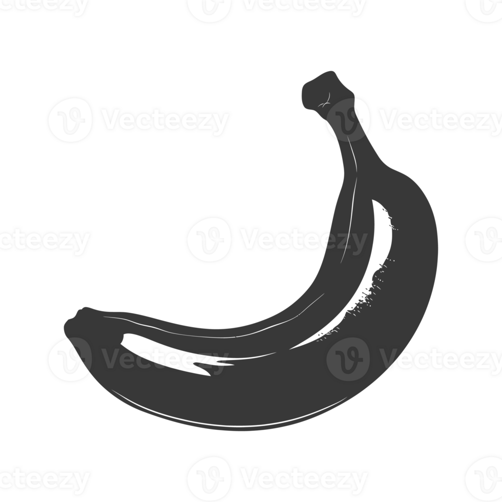 AI generated Silhouette Banana Fruit black color only png