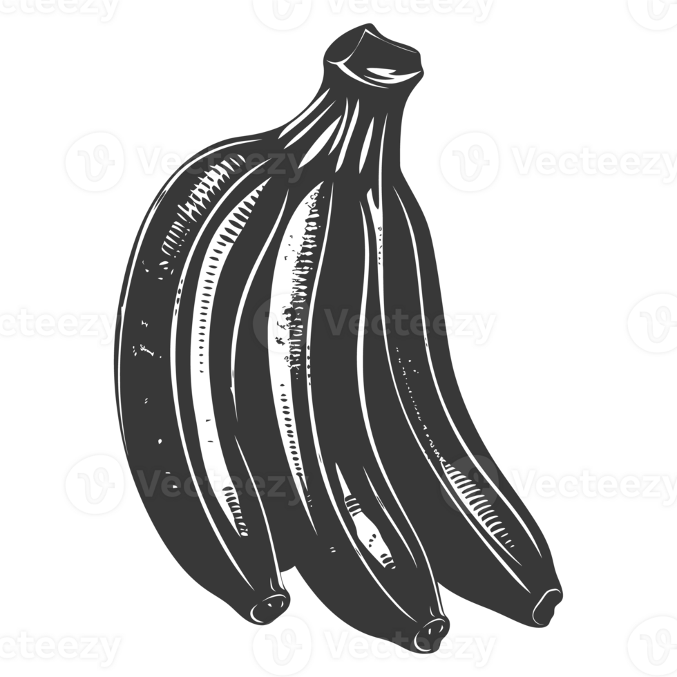 AI generated Silhouette Banana Fruit black color only png