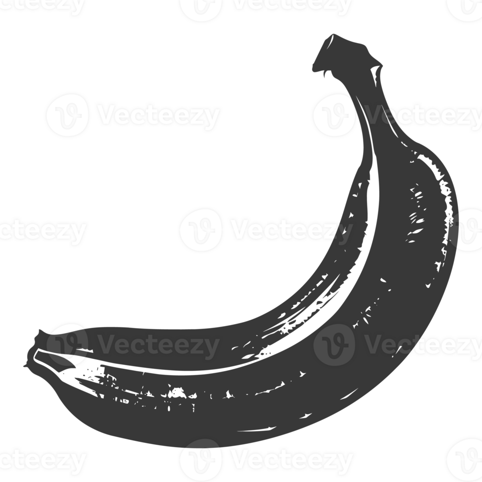 AI generated Silhouette Banana Fruit black color only png