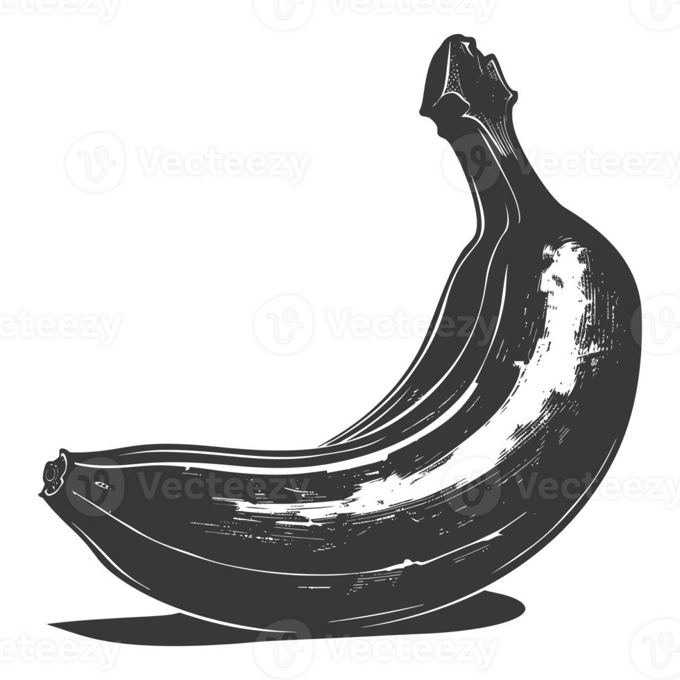 AI generated Silhouette Banana Fruit black color only png