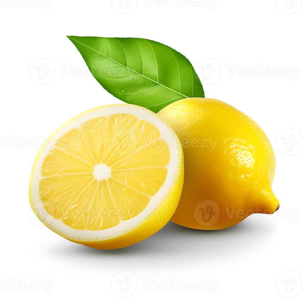 AI generated Lemon isolated on white background photo