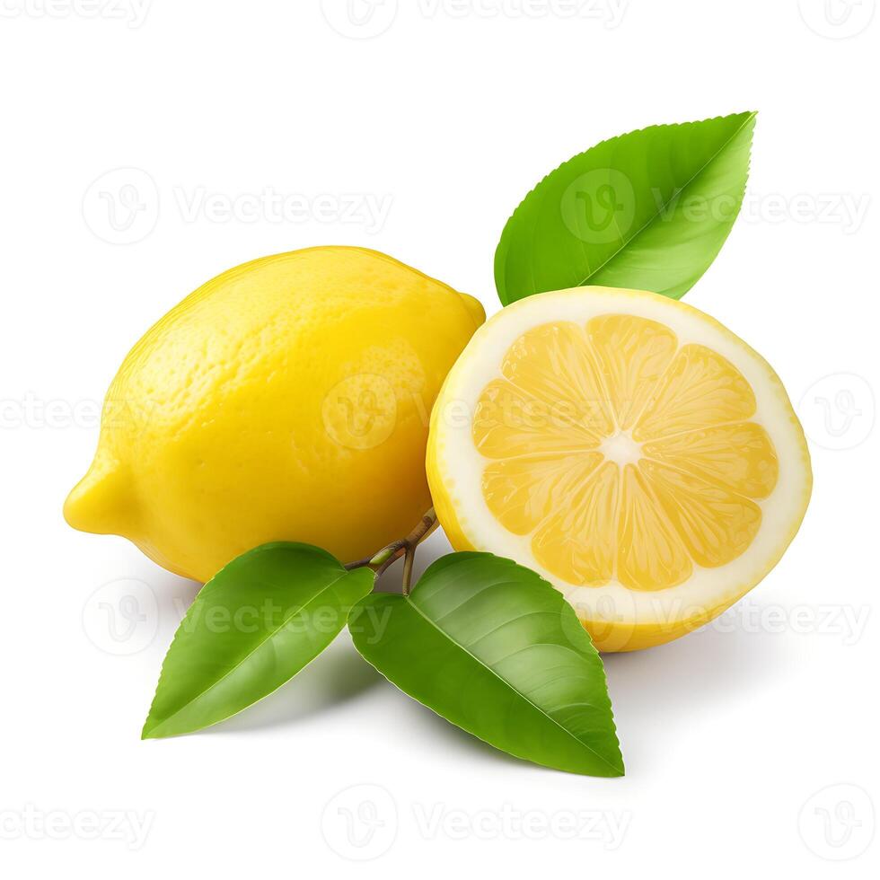 AI generated Lemon isolated on white background photo