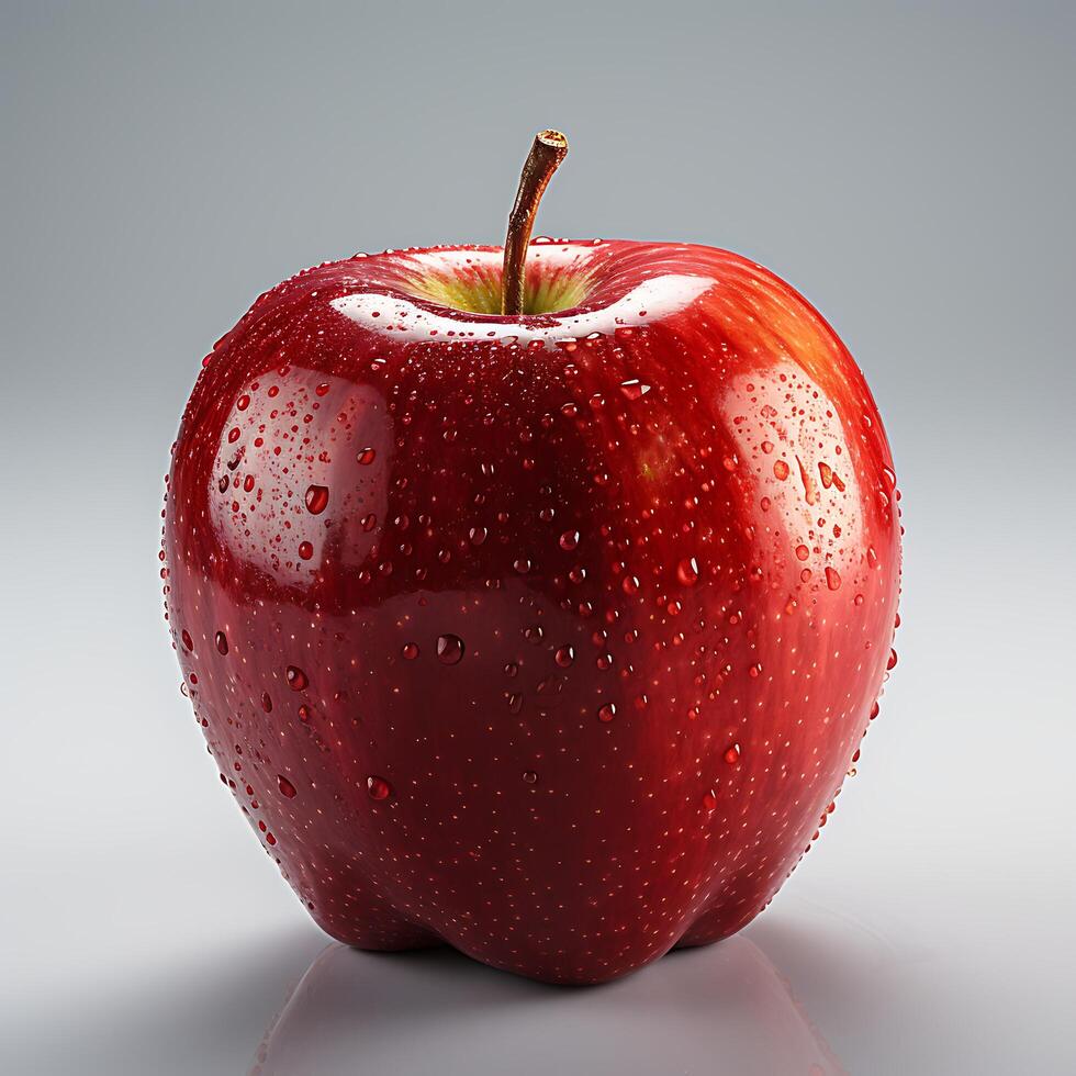 AI generated Fresh red apple isolated on white background photo