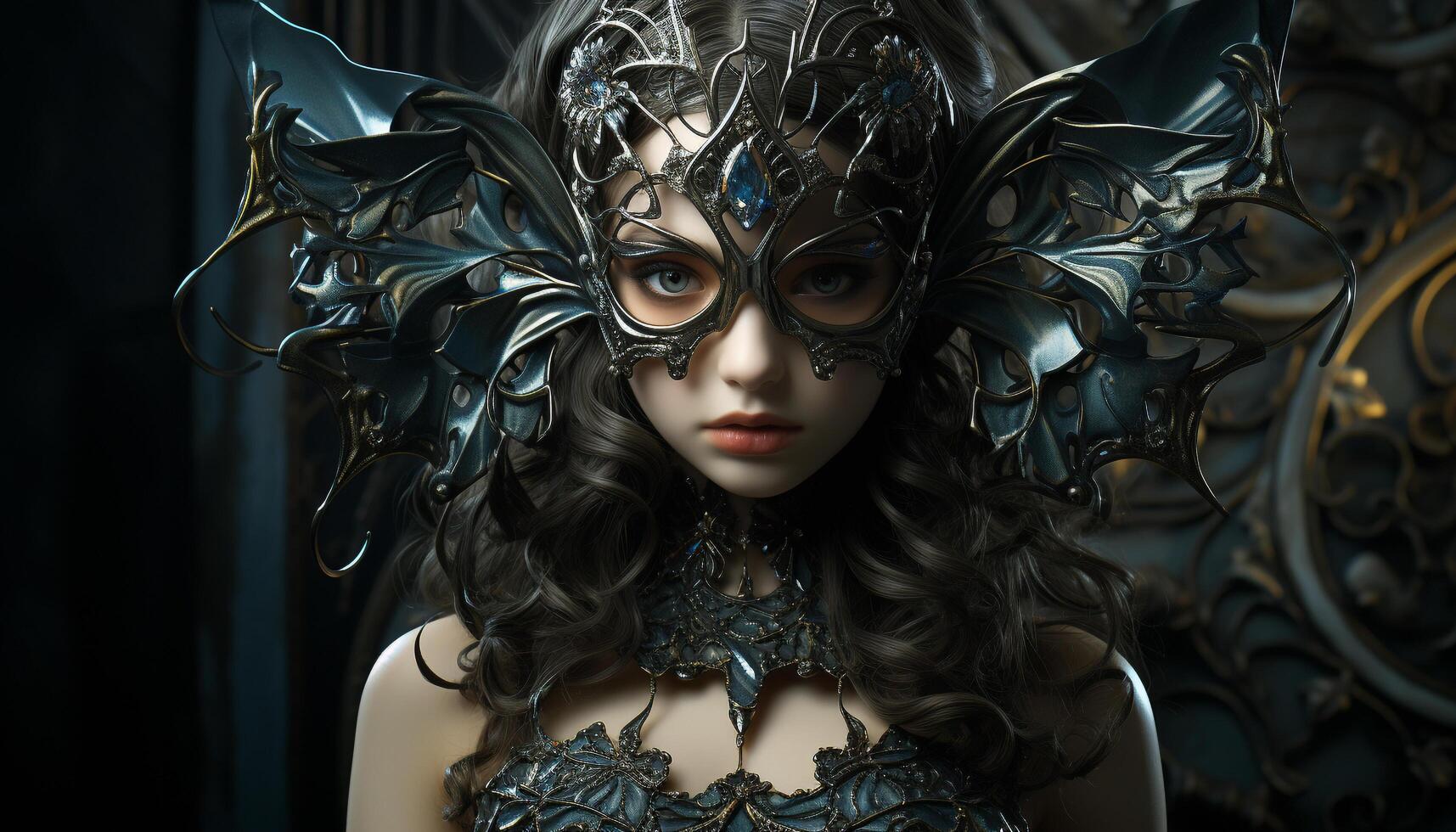 AI generated Glamorous woman in costume exudes elegance and sensuality generated by AI photo