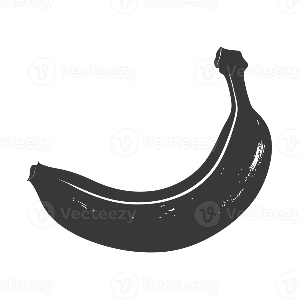 AI generated Silhouette Banana Fruit black color only png