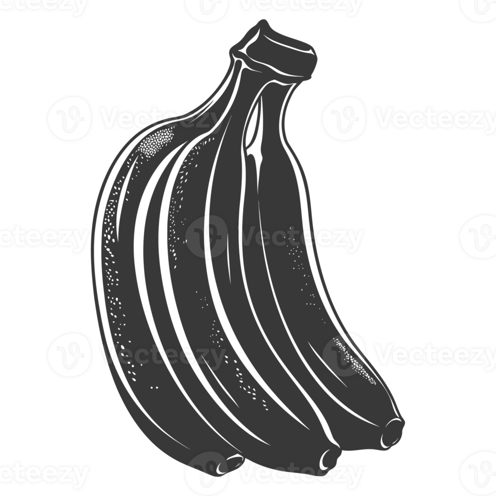 AI generated Silhouette Banana Fruit black color only png