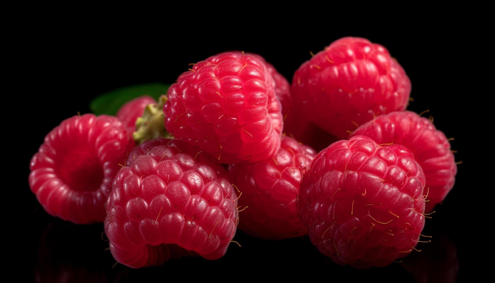 AI generated Fresh raspberry, nature sweet and juicy gourmet snack generated by AI photo