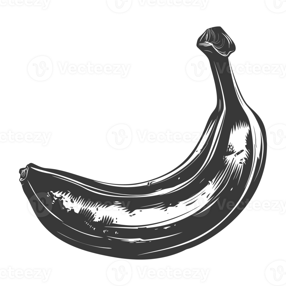 AI generated Silhouette Banana Fruit black color only png