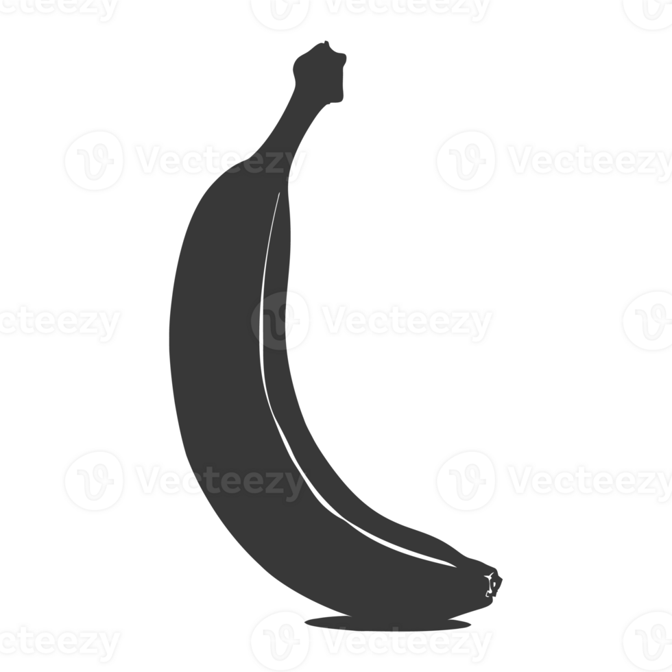 AI generated Silhouette Banana Fruit black color only png