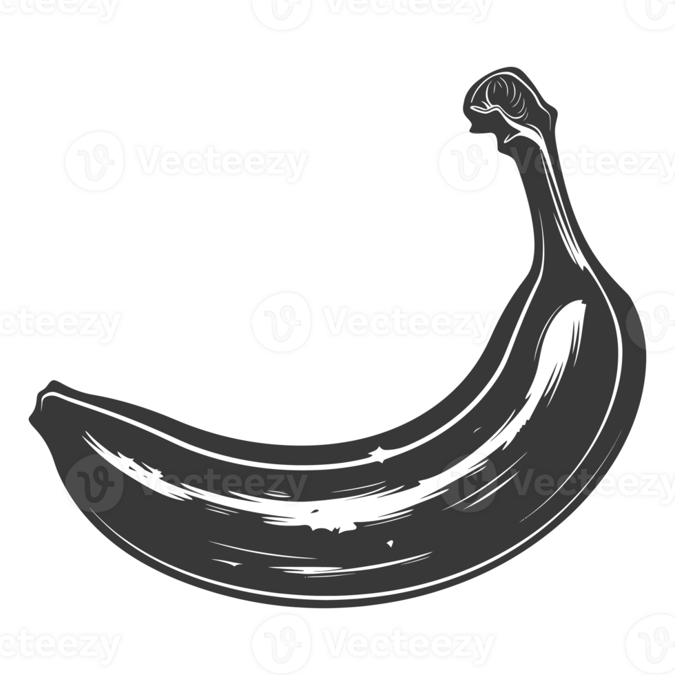 AI generated Silhouette Banana Fruit black color only png