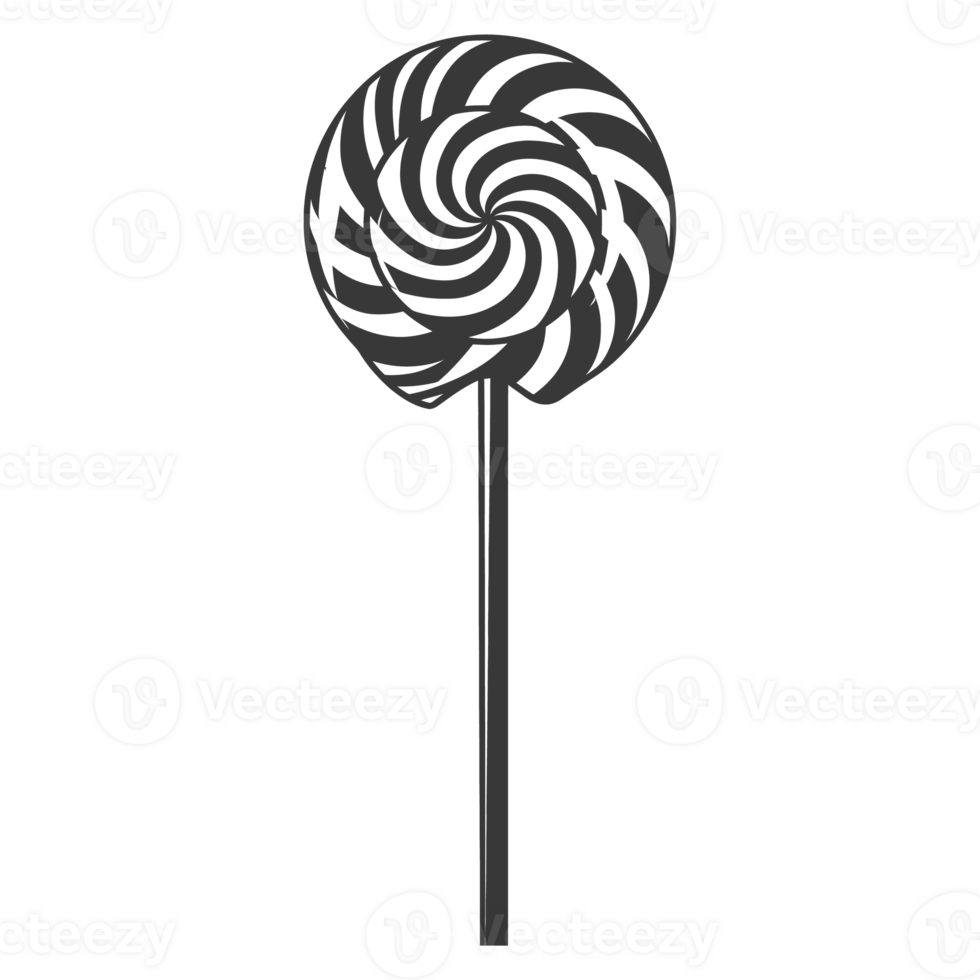 AI generated Silhouette candy lollipop black color only png