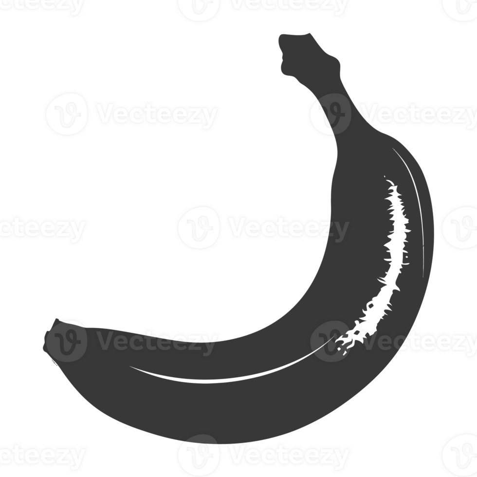 AI generated Silhouette Banana Fruit black color only png