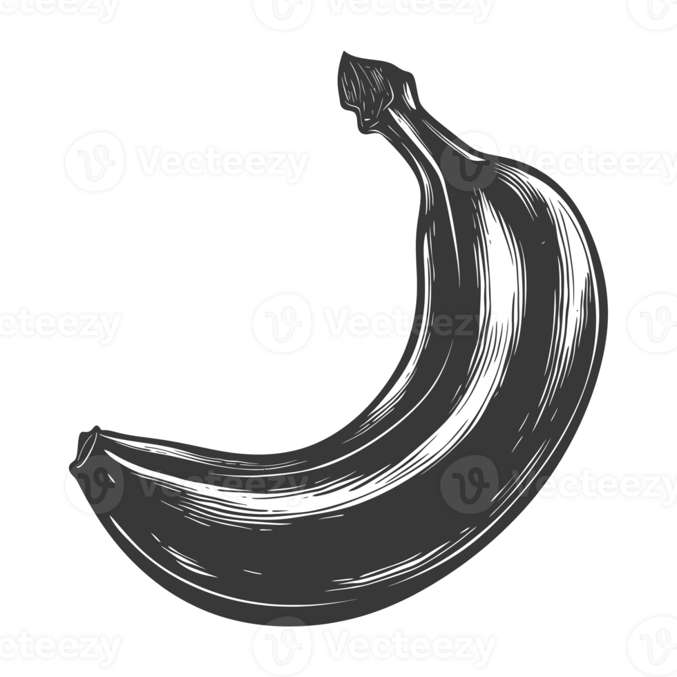 AI generated Silhouette Banana Fruit black color only png