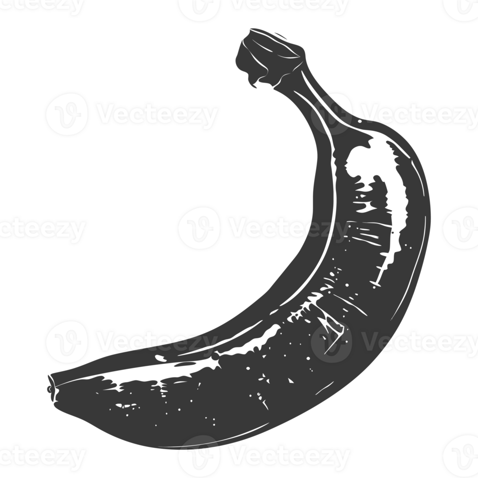 AI generated Silhouette Banana Fruit black color only png
