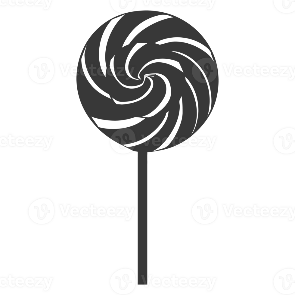 AI generated Silhouette candy lollipop black color only png