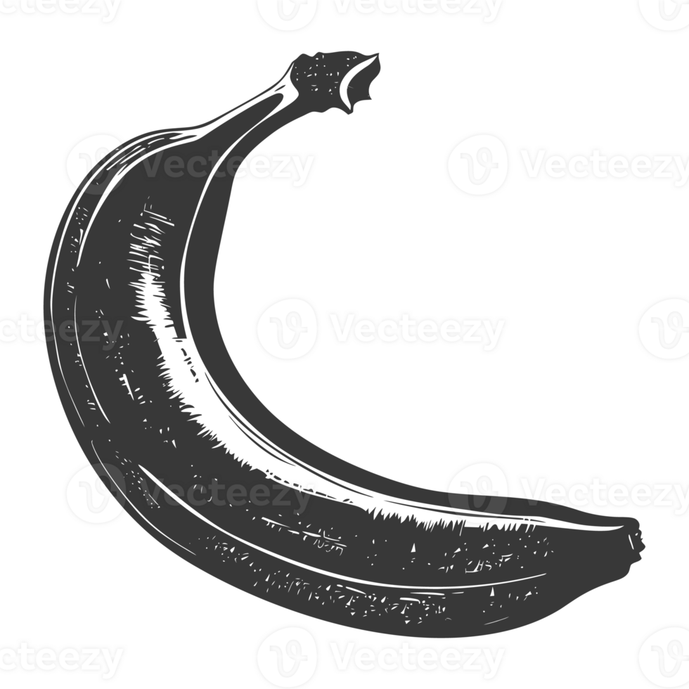 AI generated Silhouette Banana Fruit black color only png
