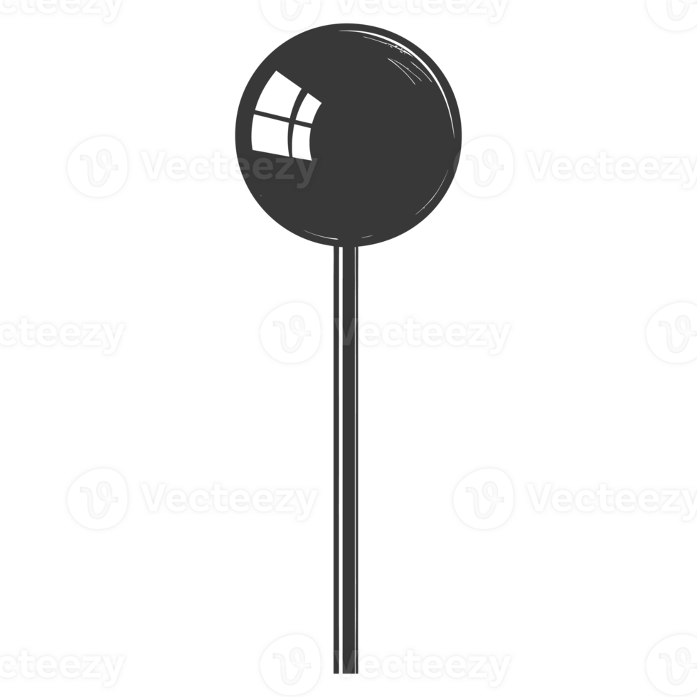 AI generated Silhouette candy lollipop black color only png