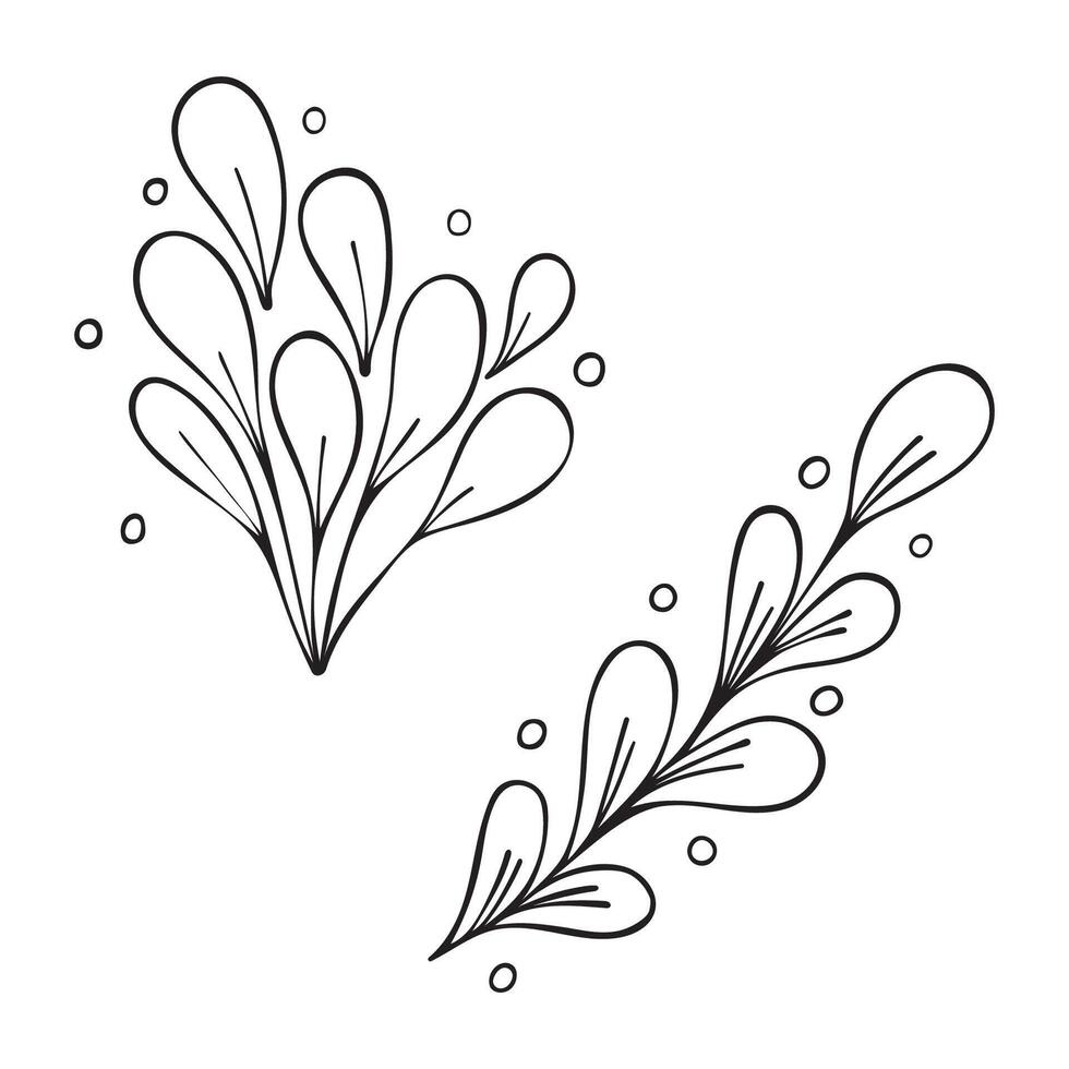 conjunto de salvaje flores y ramas en un blanco antecedentes vector