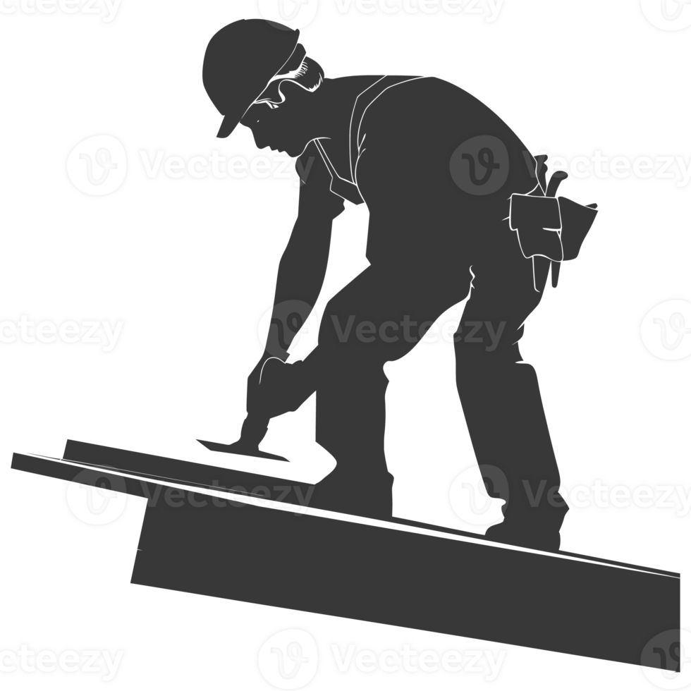 AI generated Silhouette carpenter in action black color only full body png