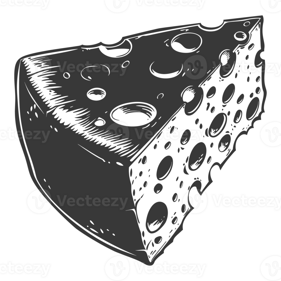 AI generated Silhouette cheese black color only png