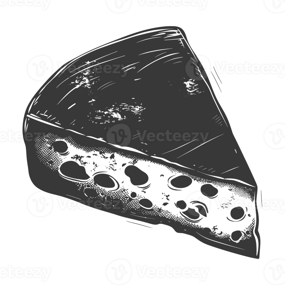 AI generated Silhouette cheese black color only png