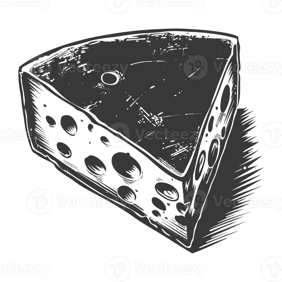 AI generated Silhouette cheese black color only png