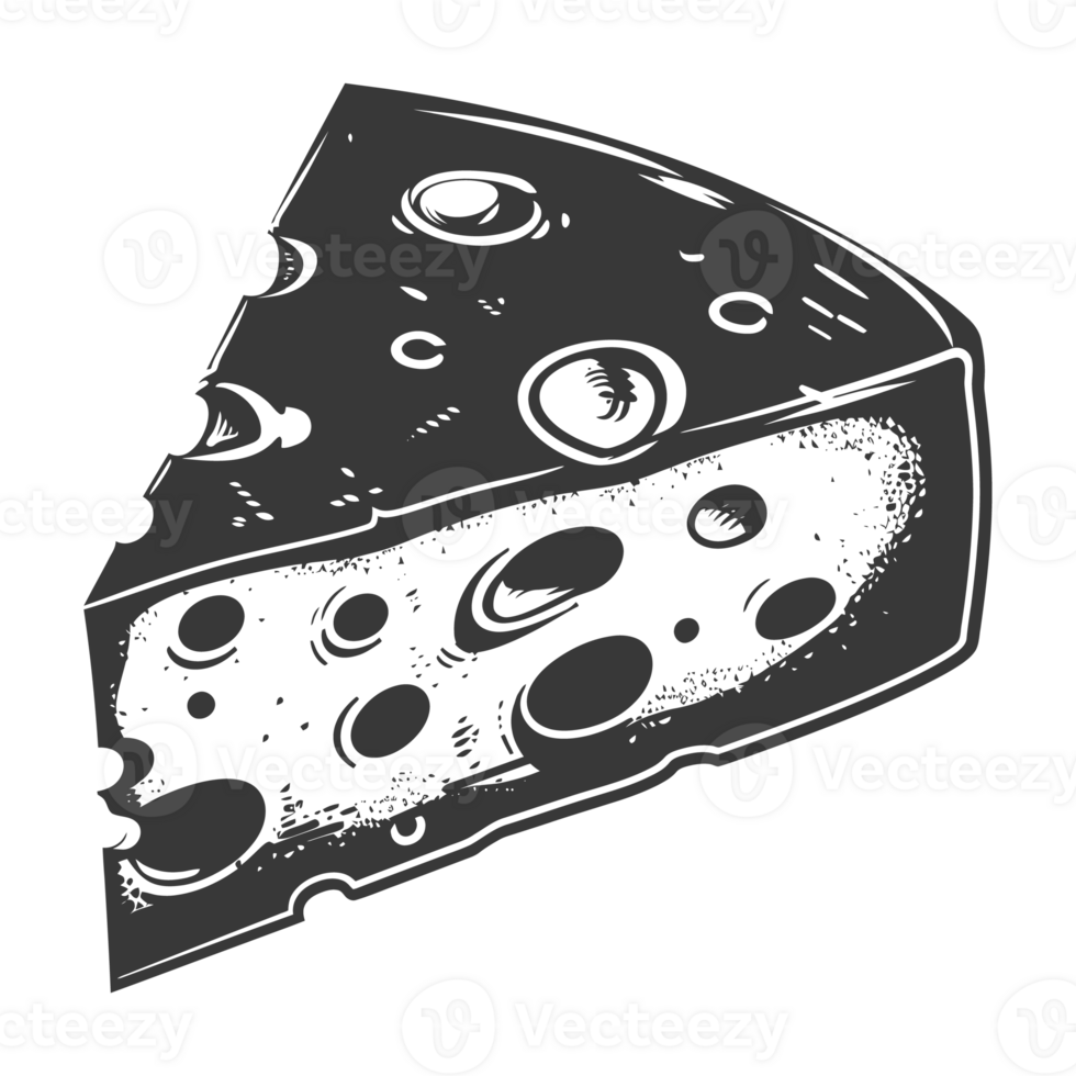 AI generated Silhouette cheese black color only png