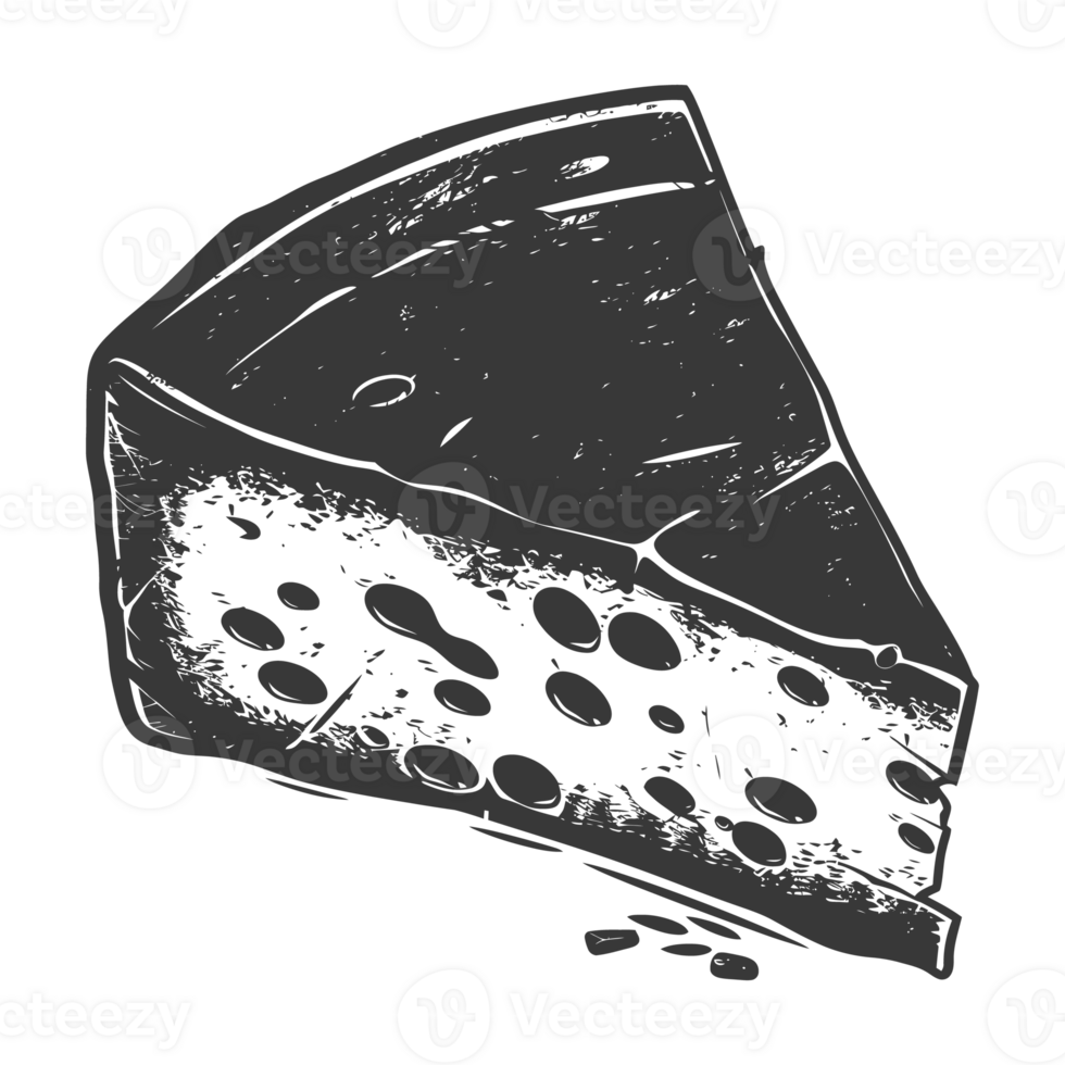AI generated Silhouette cheese black color only png
