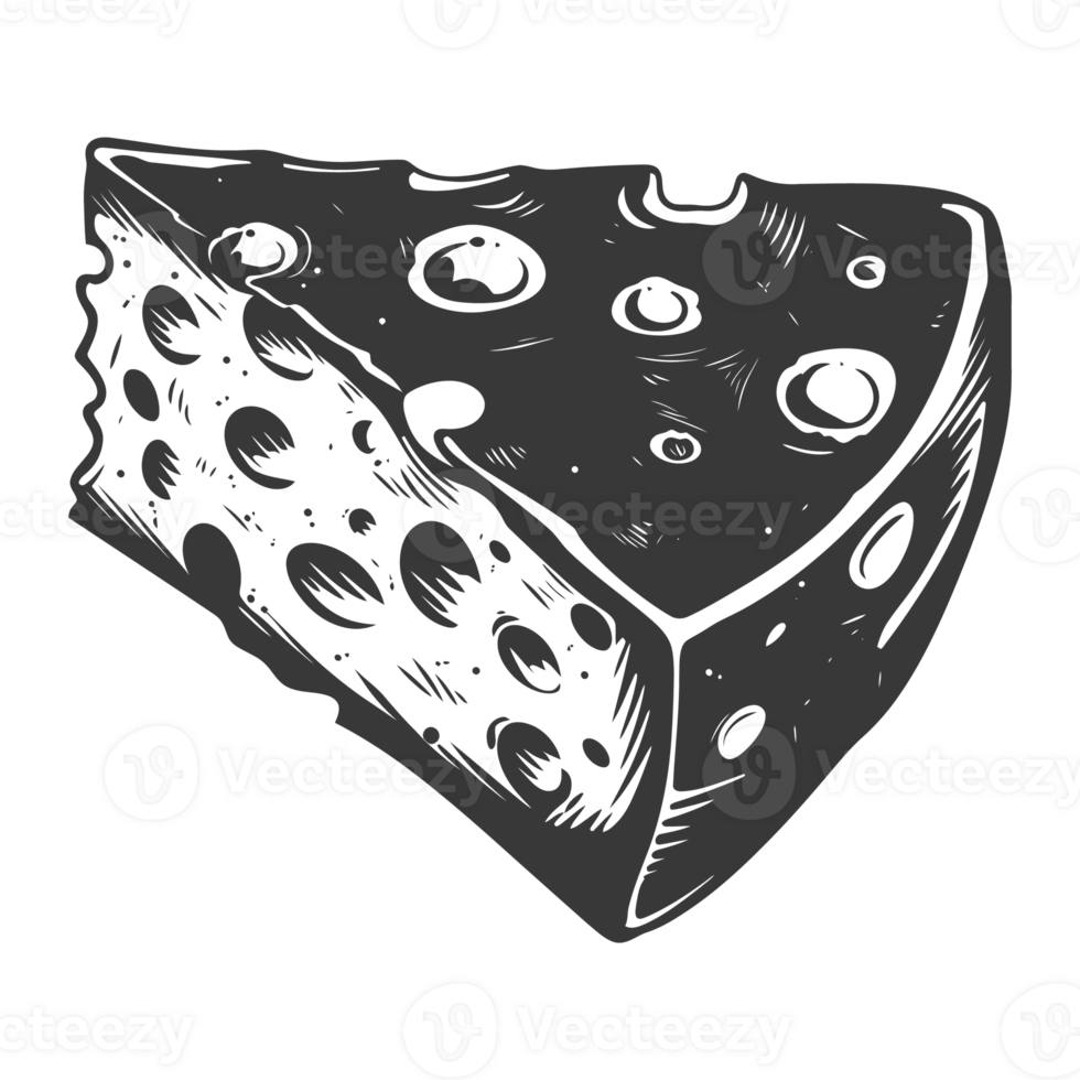 AI generated Silhouette cheese black color only png