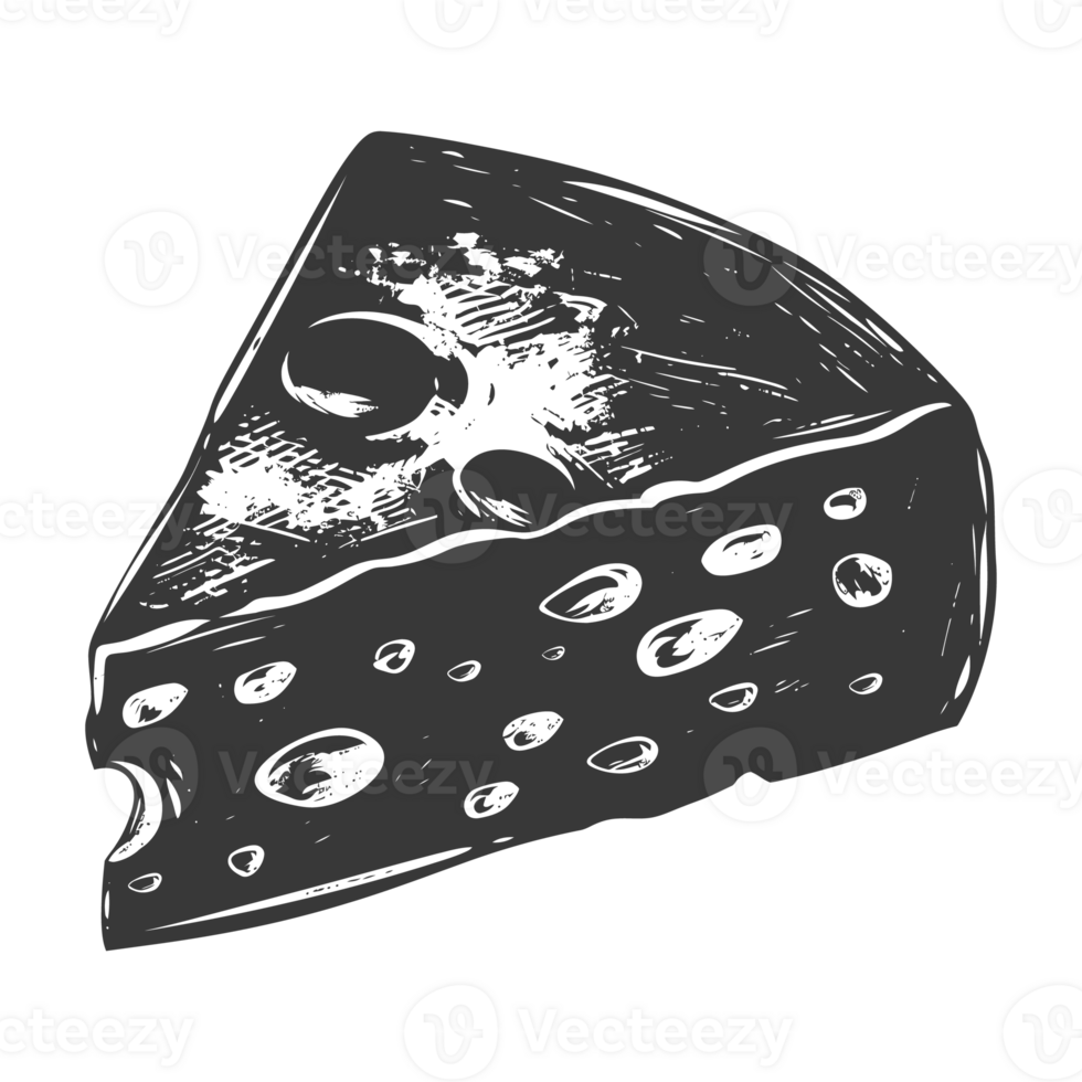 AI generated Silhouette cheese black color only png