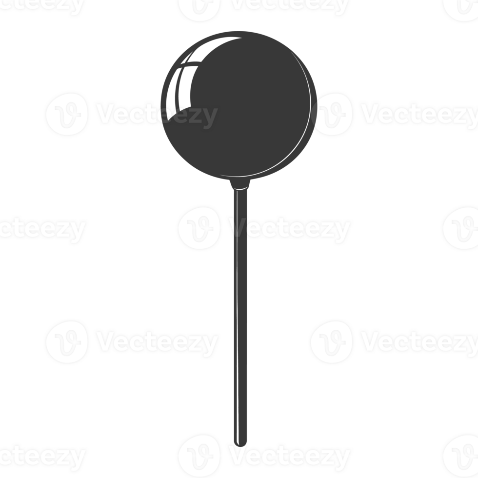 AI generated Silhouette candy lollipop black color only png