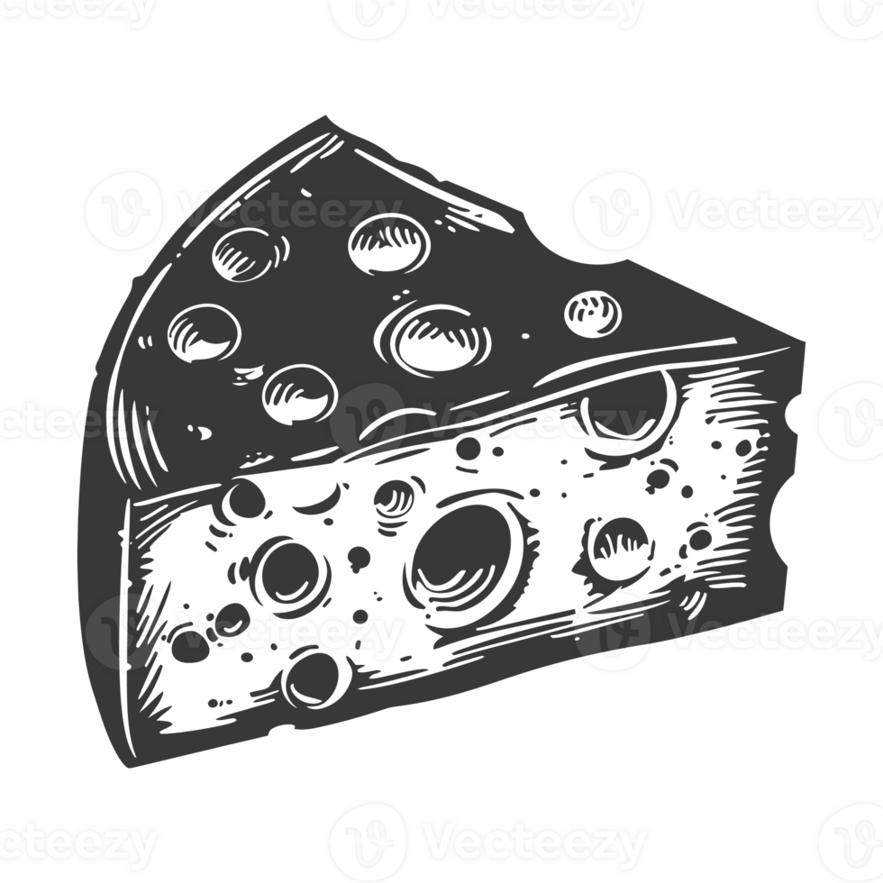 AI generated Silhouette cheese black color only png