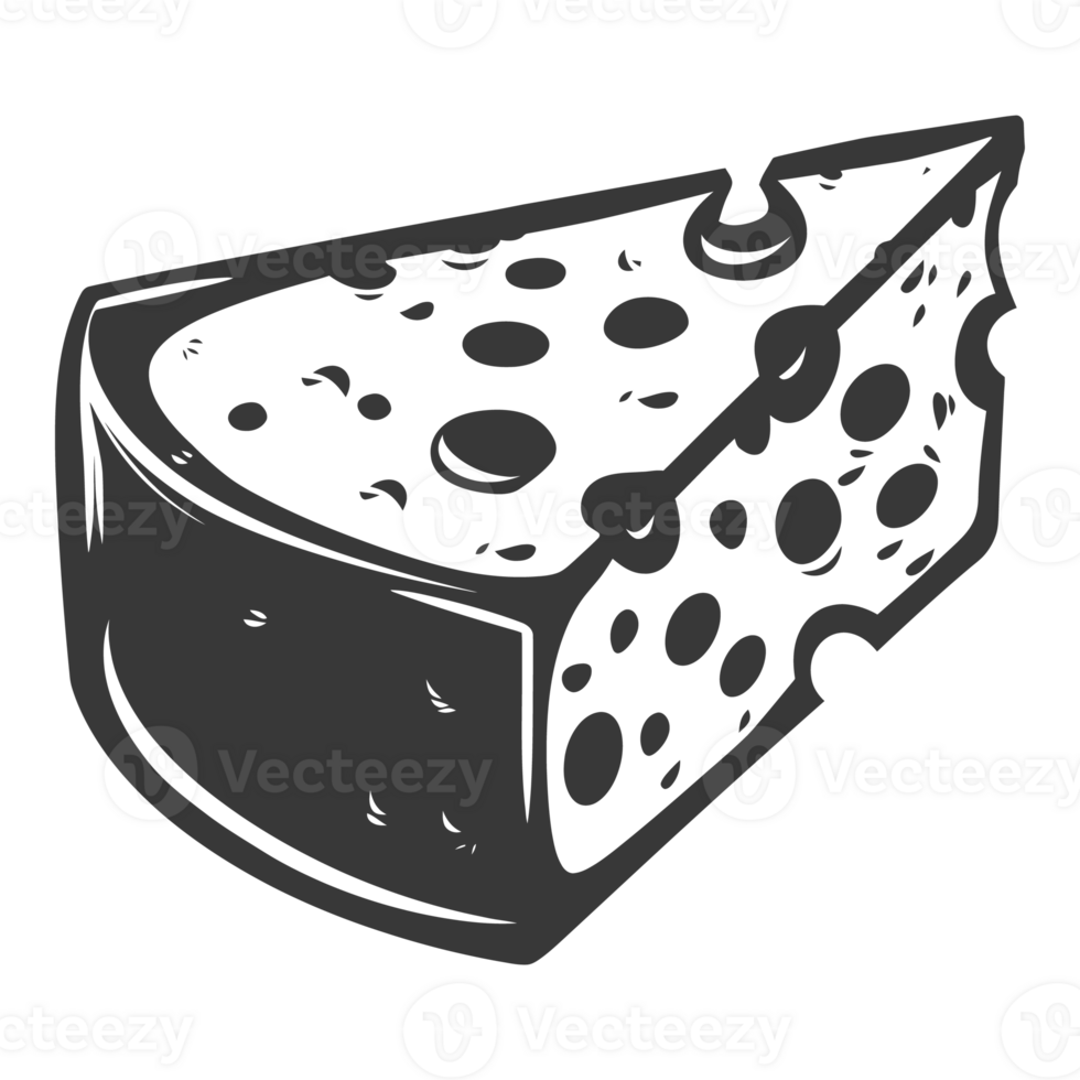 AI generated Silhouette cheese black color only png