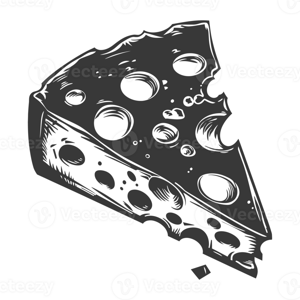 AI generated Silhouette cheese black color only png