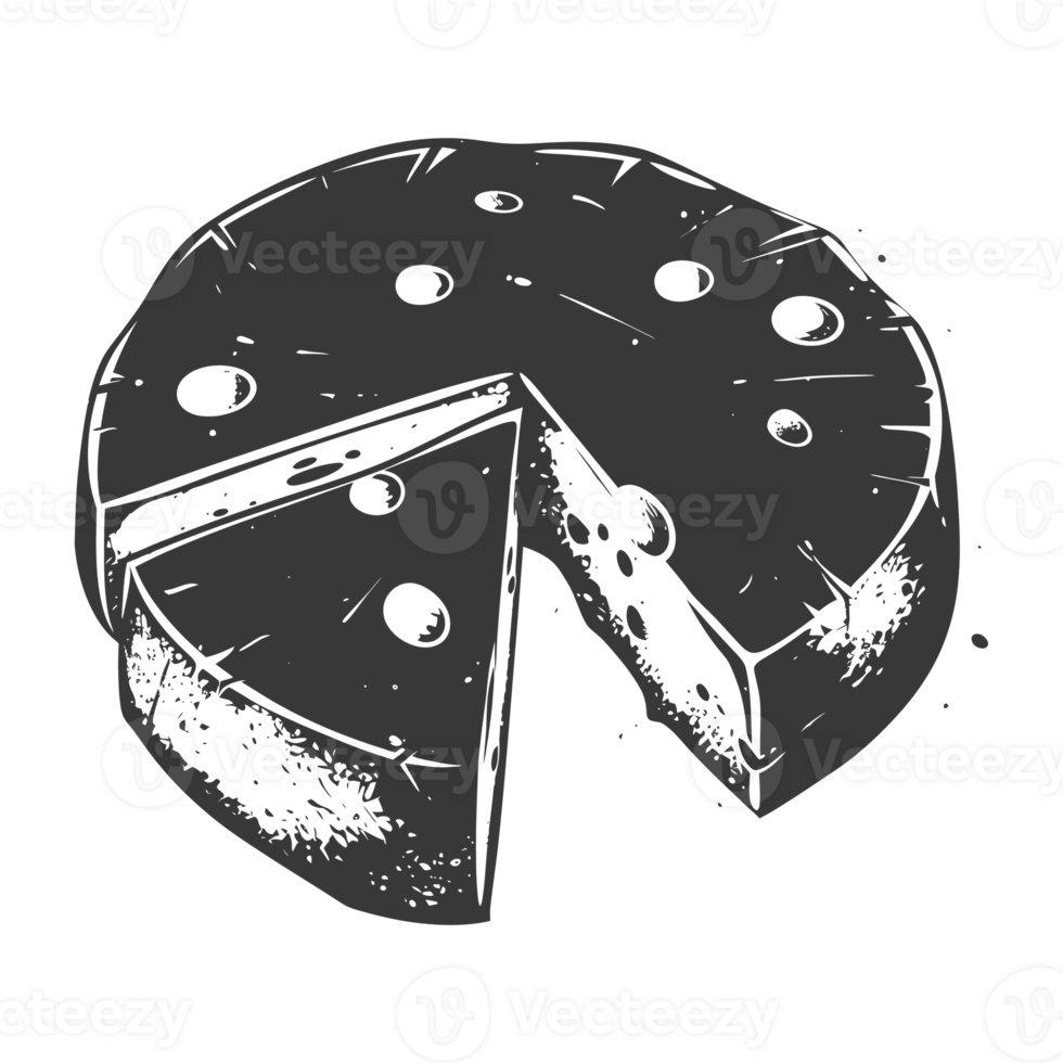AI generated Silhouette cheese black color only png