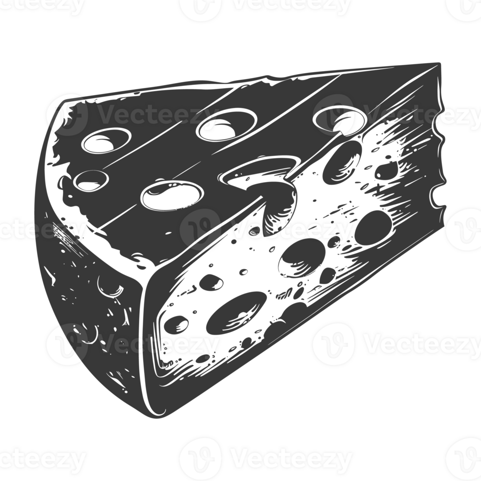 AI generated Silhouette cheese black color only png