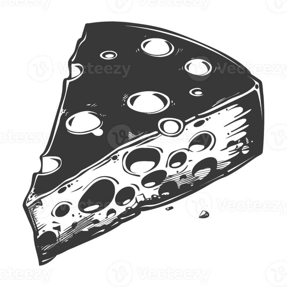 AI generated Silhouette cheese black color only png