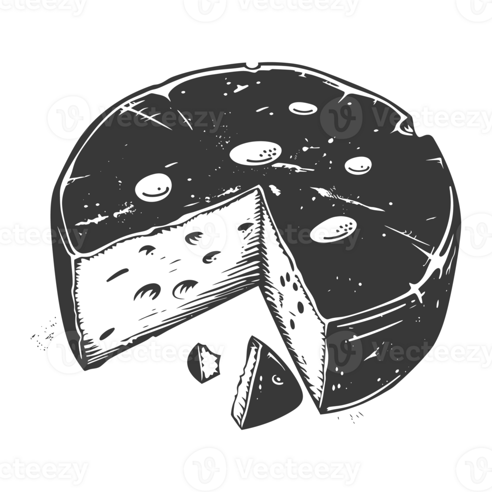 AI generated Silhouette cheese black color only png