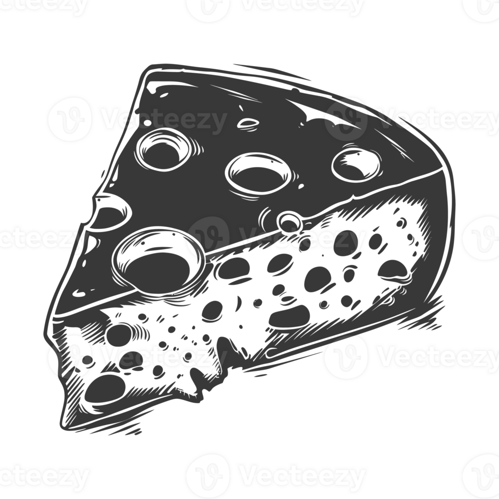AI generated Silhouette cheese black color only png