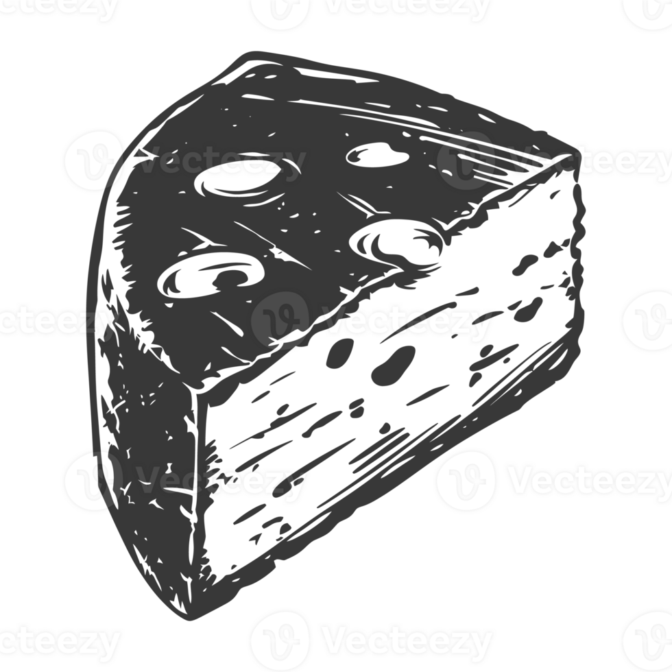 AI generated Silhouette cheese black color only png