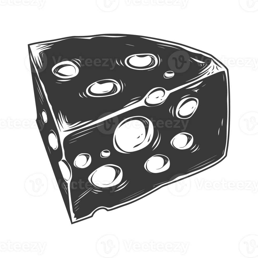 AI generated Silhouette cheese black color only png