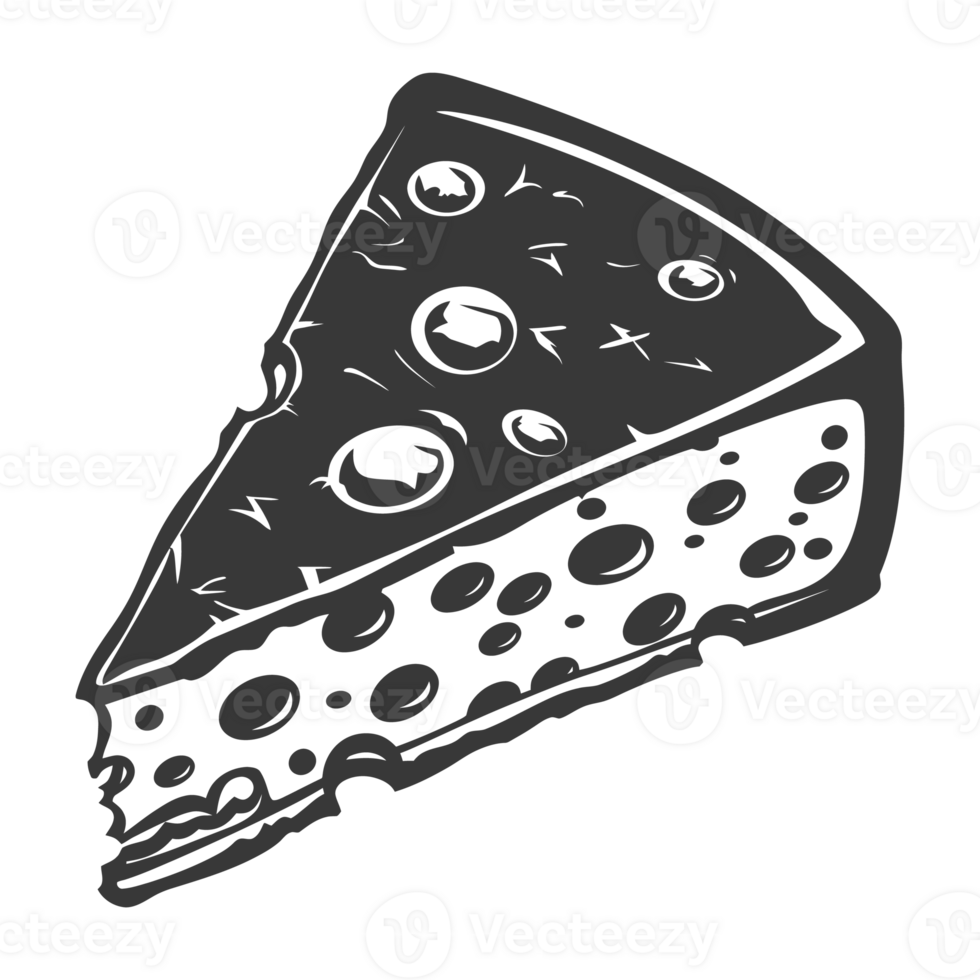 AI generated Silhouette cheese black color only png