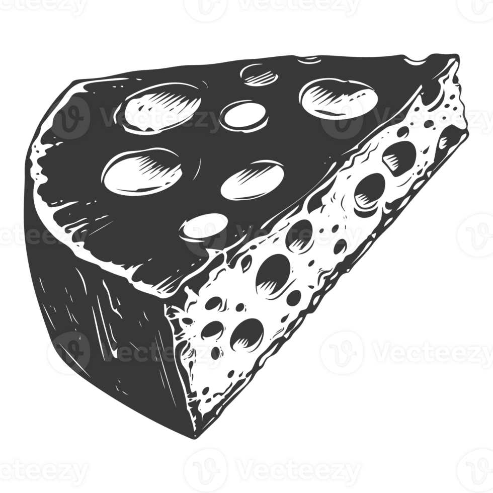 AI generated Silhouette cheese black color only png